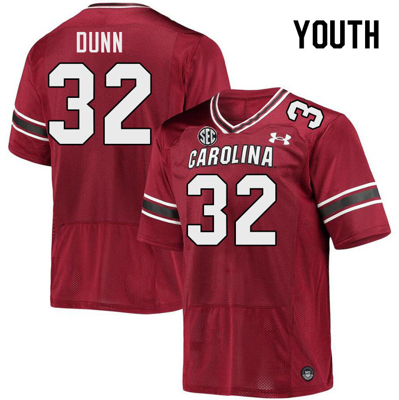 Youth #32 Bradley Dunn South Carolina Gamecocks 2023 College Football Jerseys Stitched-Garnet